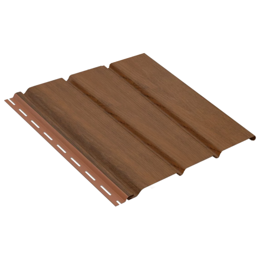 Wood-like roof soffit panels